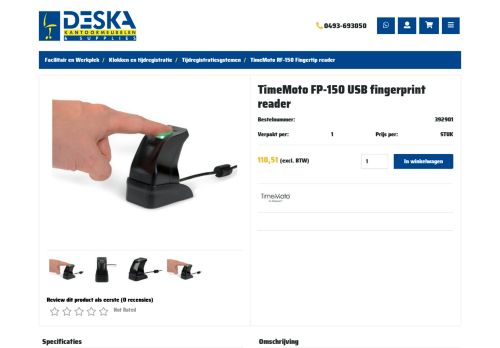 
                            12. Online TimeMoto RF-150 USB fingerprint reader kopen ... - Deska