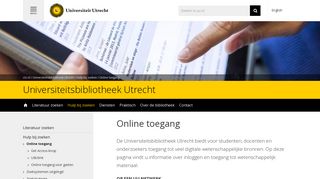
                            4. Online toegang - Universiteitsbibliotheek Utrecht - Universiteit Utrecht