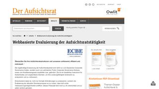 
                            10. Online-Tool zur Effizienzprüfung für Aufsichtsräte » Der Aufsichtsrat ...