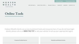 
                            2. Online Tools – Hobson Wealth Partners