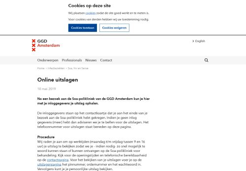 
                            3. Online uitslagen - GGD Amsterdam