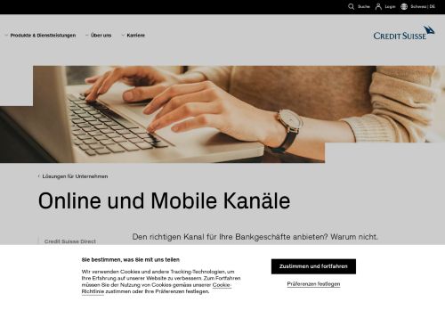 
                            7. Online und Mobile Kanäle - Credit Suisse