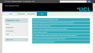 
                            1. Online User registration - UCL