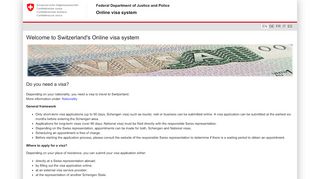 
                            7. Online visa system <h3>Welcome to Switzerland's Online visa system ...