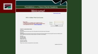 
                            3. Online Wait List System - FFCA_Login