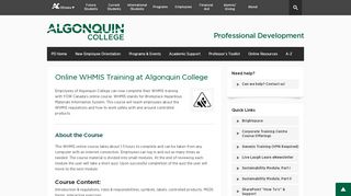 
                            12. Online WHMIS Training at Algonquin College | Professional ...