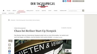 
                            2. Online-Wohnungsmarkt: Chaos bei Berliner Start-Up Nestpick ...