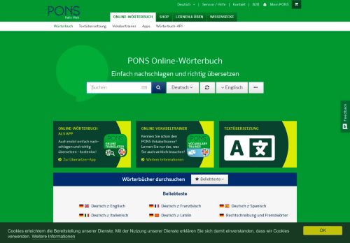 
                            4. Online-Wörterbuch von PONS