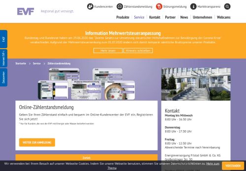 
                            3. Online-Zählerstandsmeldung - Energieversorgung Filstal GmbH ... - EVF