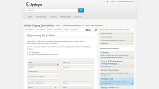 
                            2. Online Zugang Zeitschriften Journals, Academic Books ... - Springer