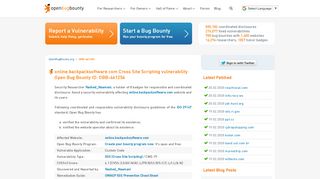 
                            9. online.backpacksoftware.com XSS vulnerability | Open Bug Bounty ...