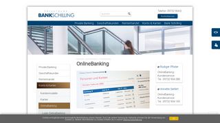 
                            13. OnlineBanking - BANK SCHILLING & CO - Aktiengesellschaft