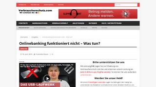 
                            2. Onlinebanking funktioniert nicht - Was tun? - Onlinewarnungen.de