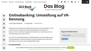 
                            3. Onlinebanking: Umstellung auf VR-Kennung - Das Blog - GLS Blog