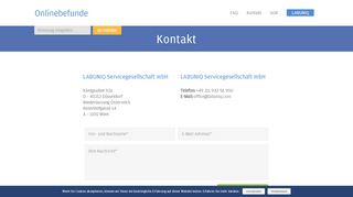 
                            2. Onlinebefunde | Laborbefunde online abfragen | Kontakt