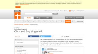 
                            12. Onlinebezahlsystem - Click and Buy eingestellt - Stiftung Warentest