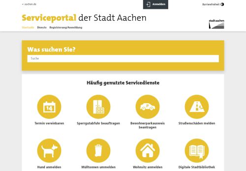 
                            3. Onlinedienste - serviceportal.aachen.de - Stadt Aachen