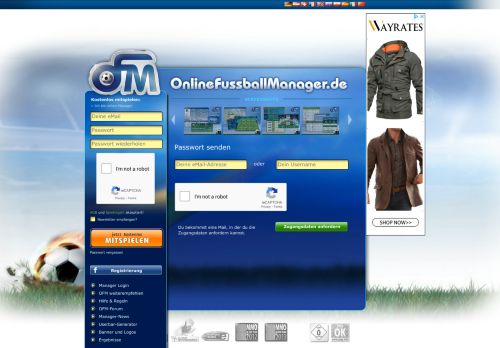 
                            6. OnlineFußballManager Passwort vergessen - OnlineFussballManager