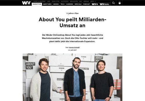 
                            7. Onlinehändler About You peilt Milliarden-Umsatz an | W&V