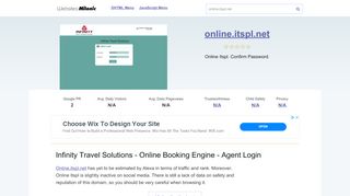 
                            4. Online.itspl.net website. Infinity Travel Solutions - Online Booking ...