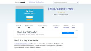 
                            2. Online.kaplaninternational.com website. K+tools: Log in to the site.