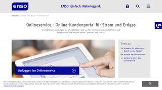 
                            3. Onlineservice: Energie bequem online - ENSO