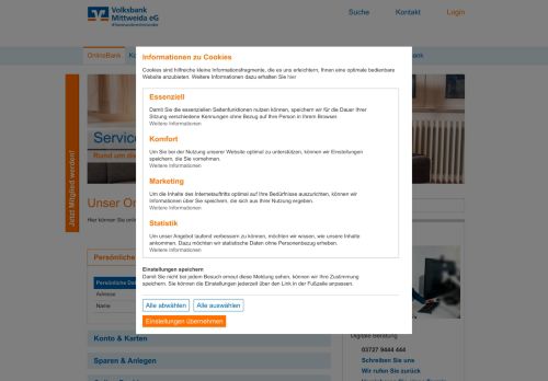
                            8. OnlineService | OnlineAuftrag - Volksbank Mittweida eG