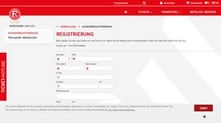 
                            7. Onlineshop - Fortuna Düsseldorf 1895 e.V. - Registrierung