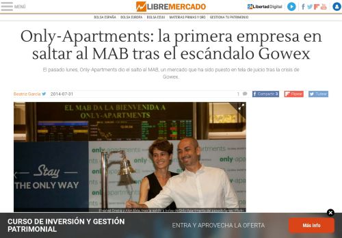 
                            9. Only-Apartments: la primera empresa en saltar al MAB tras el ...