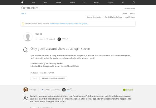 
                            11. Only guest account show up at login screen - Apple Community