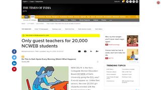 
                            12. Only guest teachers for 20,000 NCWEB students | Delhi News - Times ...