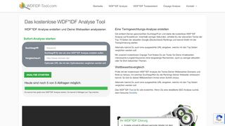 
                            11. Onpage Tool: Gratis WDF*IDF Analysen