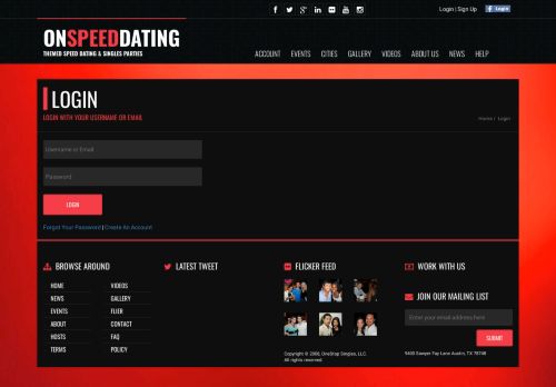 
                            3. OnSpeedDating.com - Log on to your Account