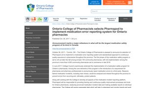 
                            3. Ontario College of Pharmacists selects Pharmapod to implement ...