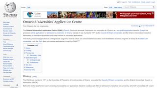 
                            4. Ontario Universities' Application Centre - Wikipedia