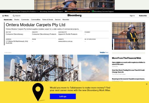 
                            12. Ontera Modular Carpets Pty Ltd.: Private Company Information ...