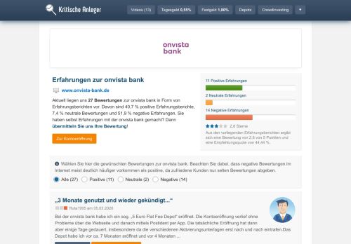 
                            5. onvista bank Erfahrungen (21 Berichte) - Kritische Anleger