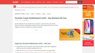 
                            5. Onvista: Login funktioniert nicht - das können Sie tun - CHIP