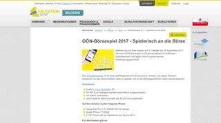 
                            9. OÖN-Börsespiel 2017 - Spielerisch an die Börse - EduGroup