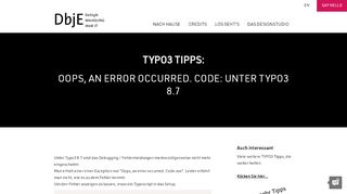 
                            3. Oops, an error occurred. Code: unter 8.7 Typo3 Quicktipp
