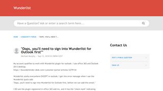 
                            13. Oops, you'll need to sign into Wunderlist for Outlook first