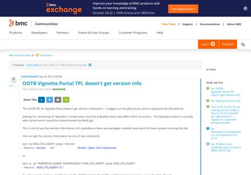 
                            8. OOTB Vignette.Portal TPL doesn't get version info | BMC Communities