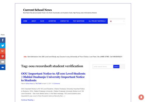 
                            8. oou recordsoft student verification Archives - Current School News ...