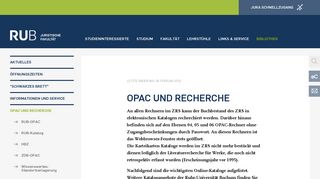 
                            4. OPAC und Recherche - Juristische Fakultät der Ruhr-Universität ...
