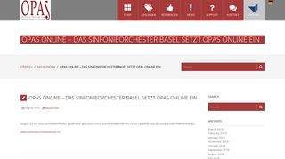 
                            11. OPAS Online – Das Sinfonieorchester Basel setzt OPAS Online ein ...