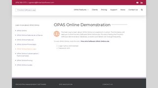 
                            7. OPAS Online Demo Login | Fine Arts Software