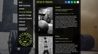 
                            2. OPCIJE ZA TRENING | Fitness Revolucija