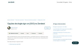 
                            3. Opções de single sign-on (SSO) no Zendesk – Zendesk Support