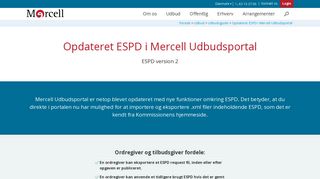 
                            8. Opdateret ESPD i Mercell Udbudsportal