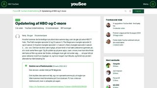 
                            10. Opdatering af HBO og C-more - YouSee Forum